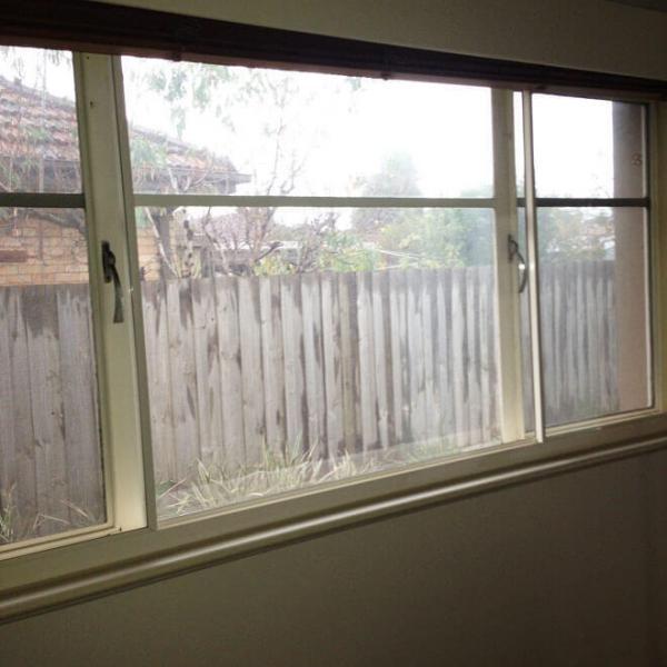 Three part horizontal slider over existing windows